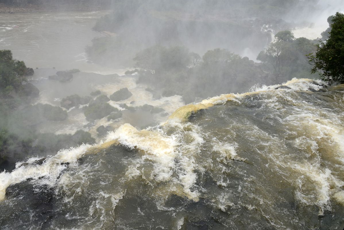 33 Water Rushing Over The Edge Of Iguazu Falls From Paseo Superior Upper Trail In Argentina